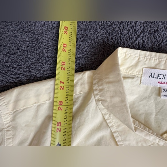 Alex Mill Wash & Go Mens XL Butter Yellow Cotton Long Sleeve Button Down Shirt - Picture 9 of 10